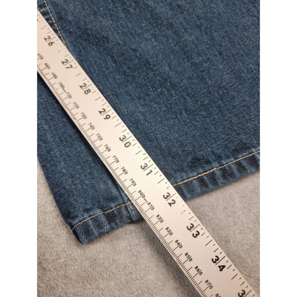 Levis 527 Jeans Mens 36x32 Boot High Rise Cotton Dark Blue Whiskered Western - Picture 3 of 14